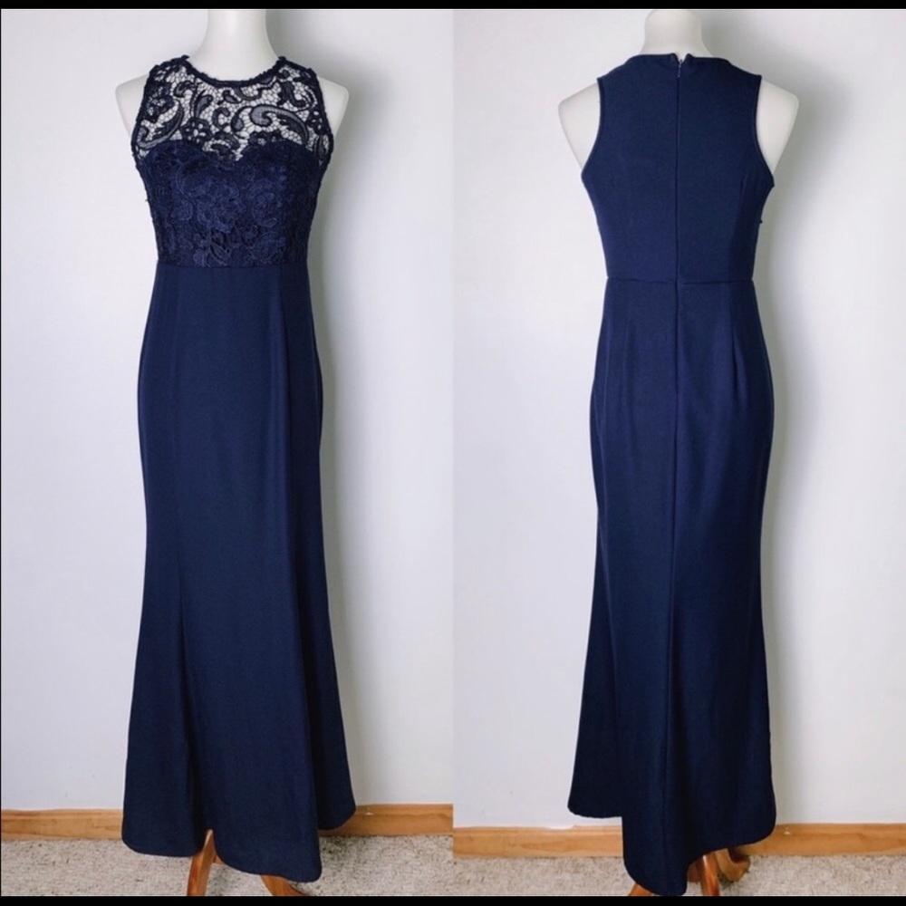 Lulu’s medium blue lace bridesmaid or prom dress